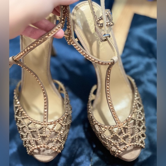 Sergio Rossi Tan Strappy Heels - Picture 2 of 7